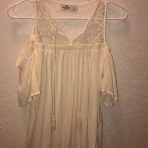 off the shoulder off white shirt